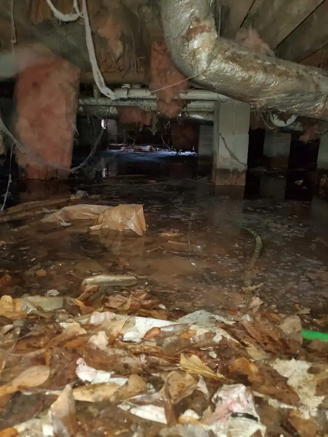 Crawl space flood assessment for Commercial Water Damage Restoration in New Freedom